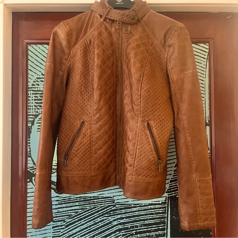 GUESS vegan leather quilted jacket